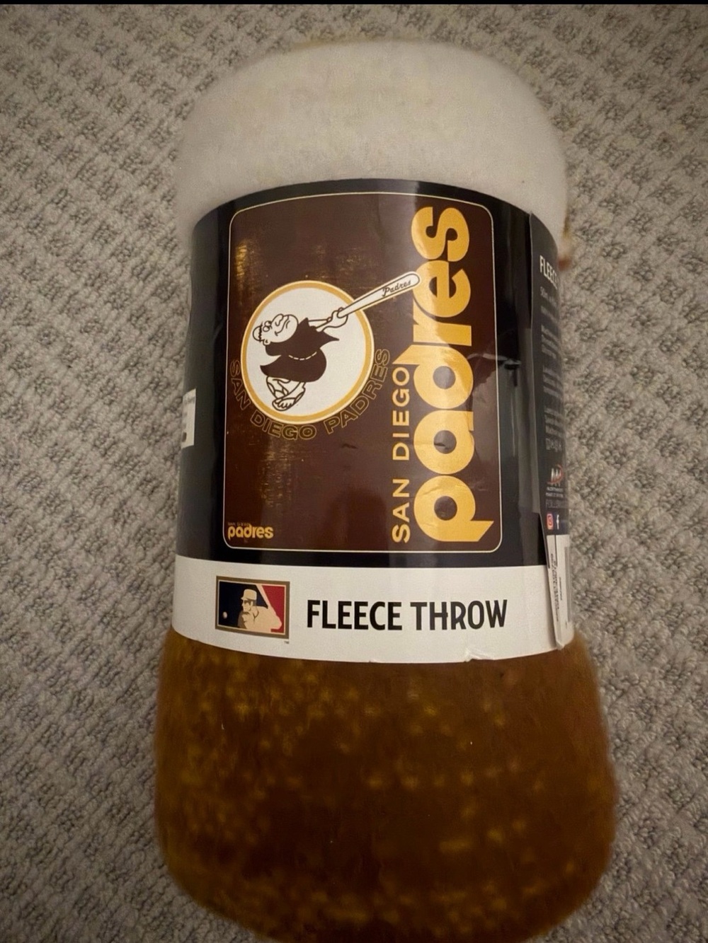 San Diego Padres Fleece Throw - Brown & White new